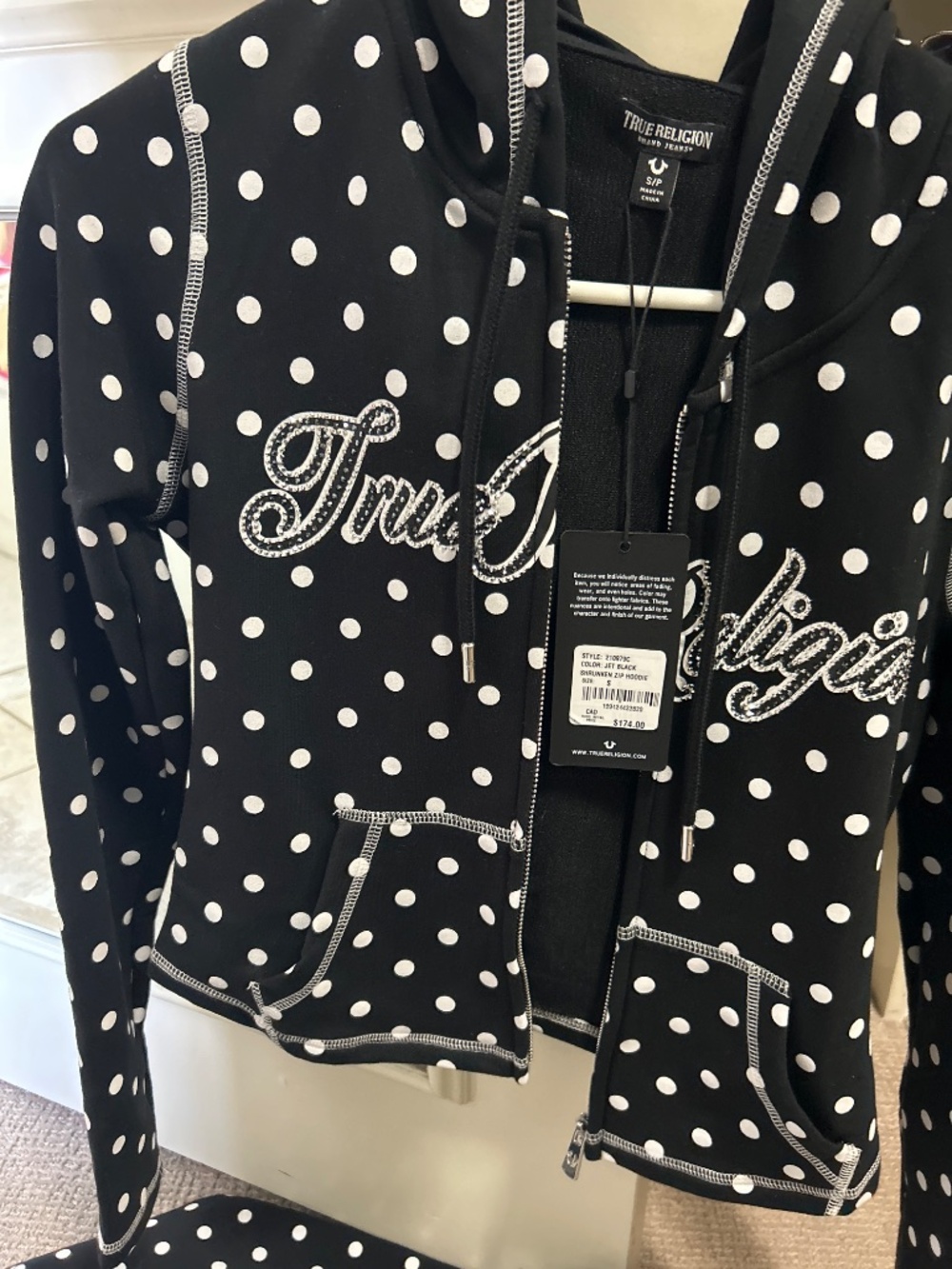 True Religion polka dot fitted zip hoodie set - Picture 8 of 10